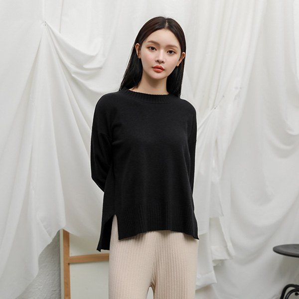 (T-5005) Solid round knit