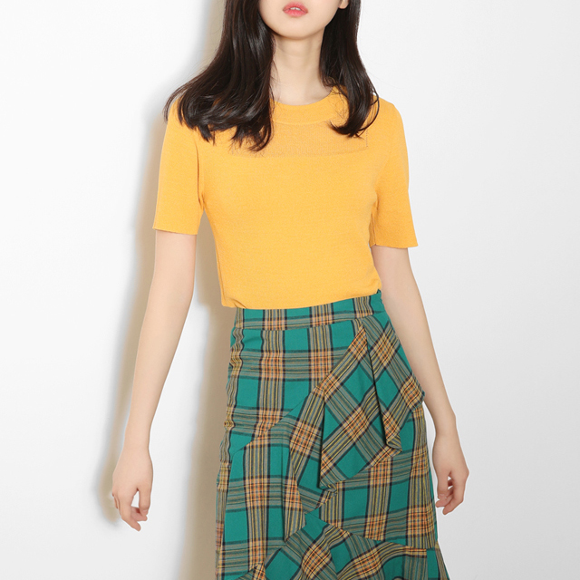 (T-3962) See-through square knit