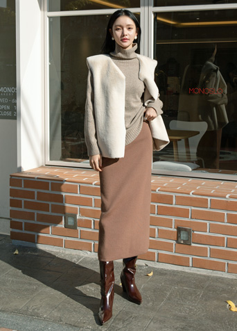 (VT-0116) Modern Fur Belted Vest S Korea