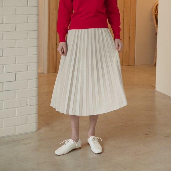 (SK-3787) Light Pleated Banding Skirt