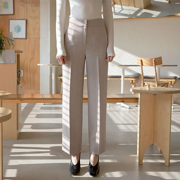 (PT-3956) Stitch Point Semi Wide Set-up Pants