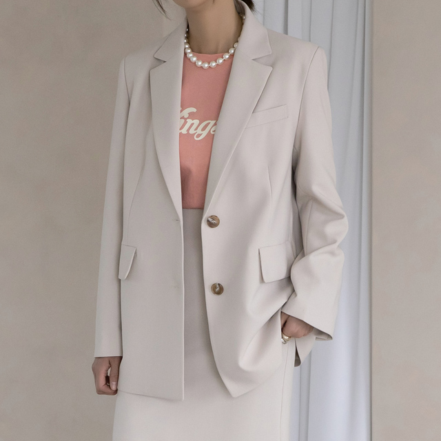 (JK-2130)N Signature JK002-Overfit Single Set-up Jacket