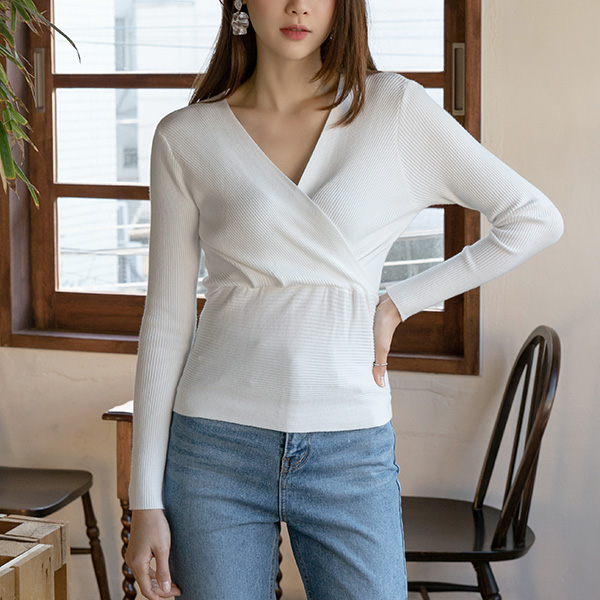 (T-5229) Cross Wrap Knit