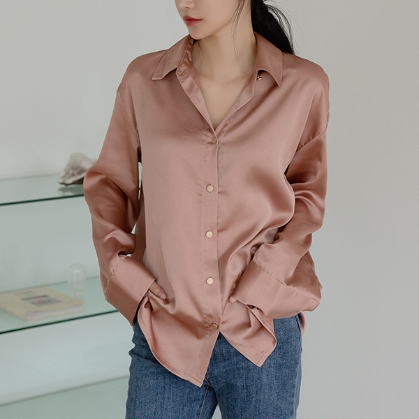 (BL-3423) Shiny Overfit Shirt