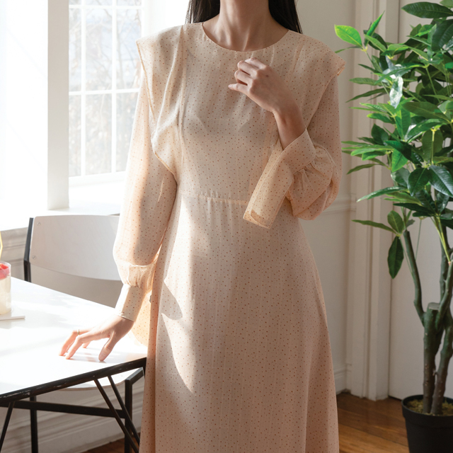 (OP-4801) Ruffle Detail Dot One Piece