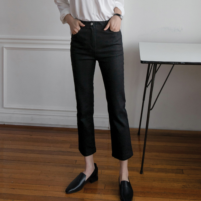 (PT-3959) Inner Banding Slim Fit Denim Pants