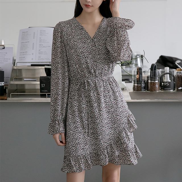 (OP-4826)Floral Mini Wrap One Piece S