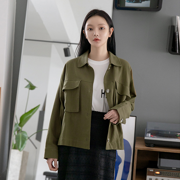 (JK-2151) Big Pocket Shirt Jacket