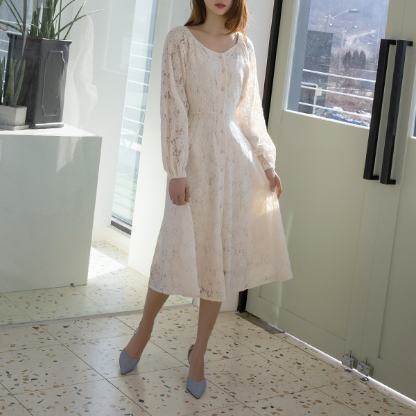 (OP-5028) Feminine off-shoulder lace one-piece