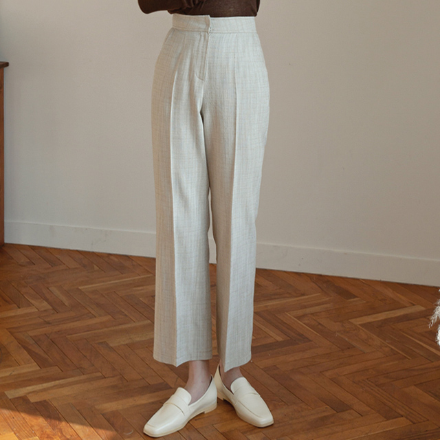 (PT-3961) Linen Herringbone Set-up Pants