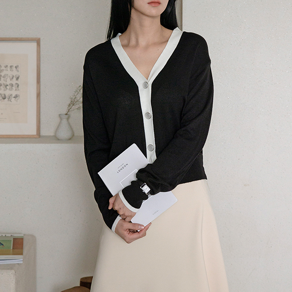(CD-1482) Button Point Knit Cardigan