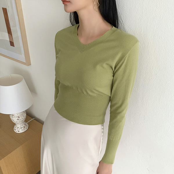 (T-5271) Modern V-neck Knit