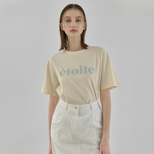 (T-5154) Minimal Neck Lettering Tee