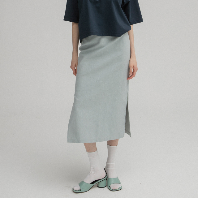 (SK-3720) Linen Team Midi Skirt