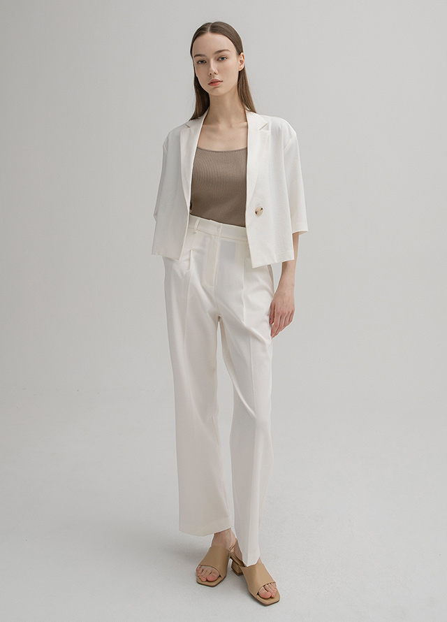 (T-6408) Modern Square Neck Golji Knit Korea