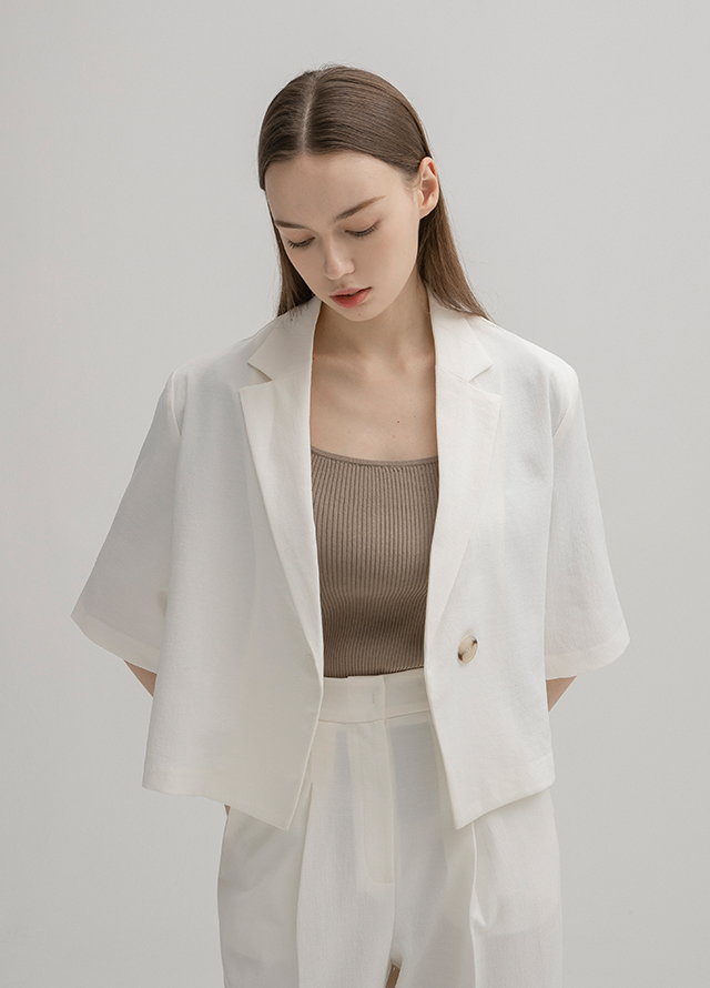 (T-6408) Modern Square Neck Golji Knit Korea