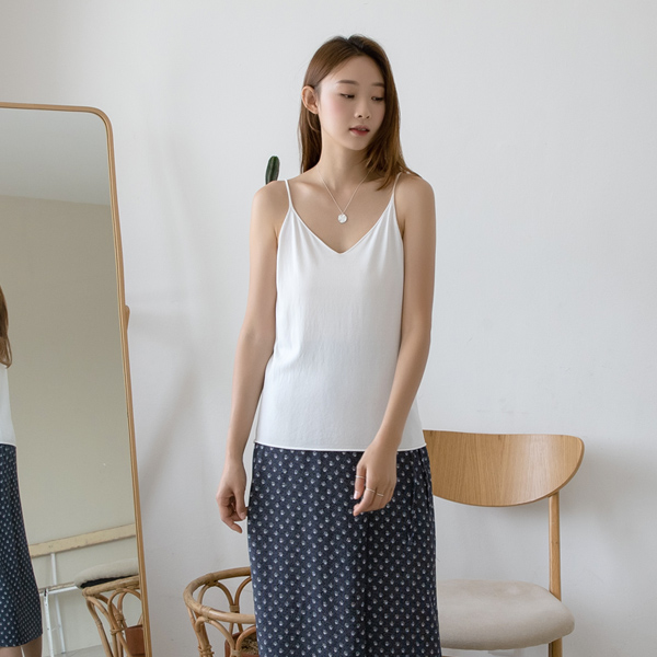 (T-5400) String Sleeveless Knit