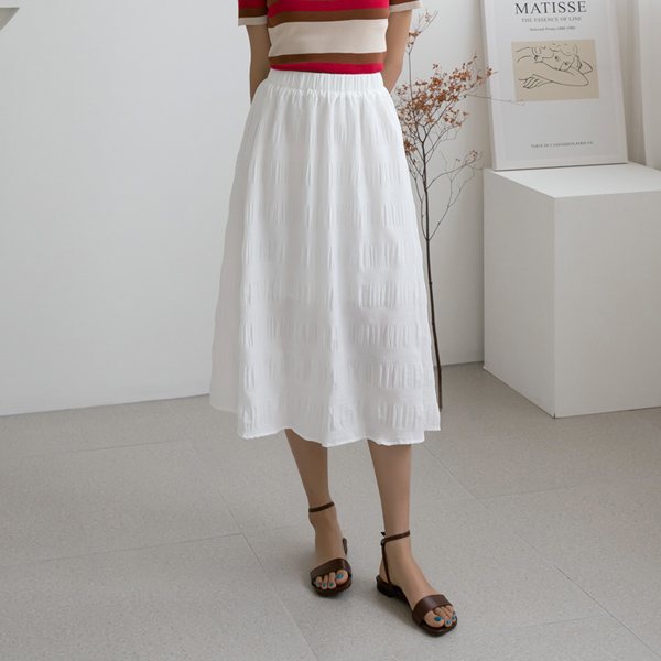 (SK-3962) Light Fabric Banding Skirt