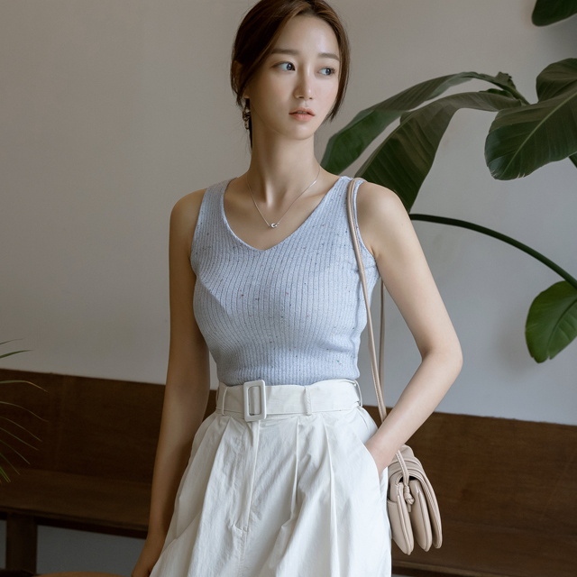 (T-5469) Natural Sleeveless Knit