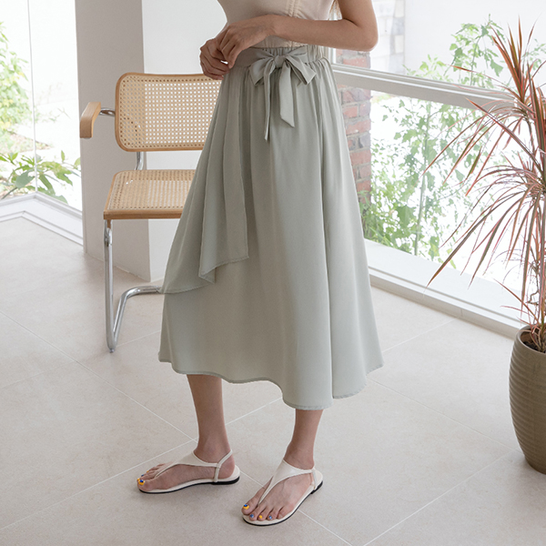 (SK-4011) Unbalanced Wrap Banding Skirt