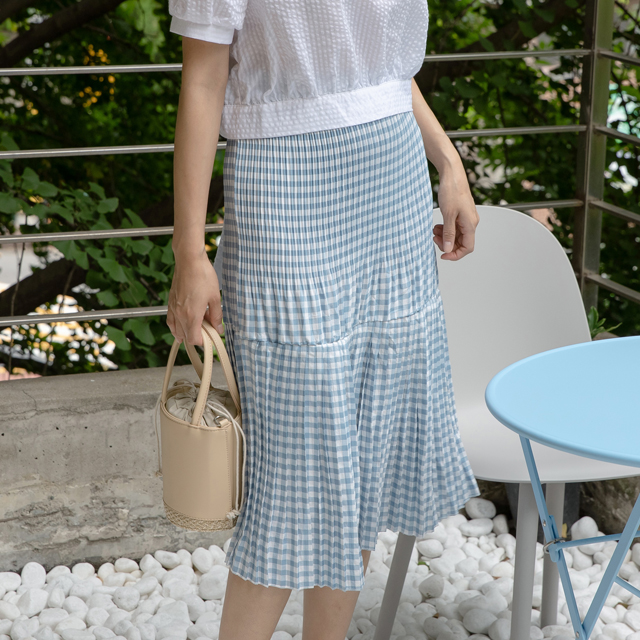 (SK-4021) Check Banding Skirt