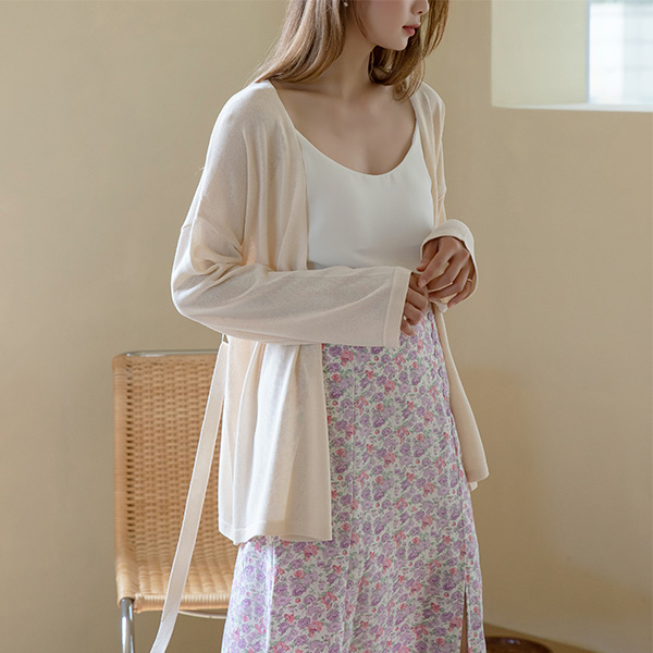 (CD-1566) Modern Strap Knit Cardigan S