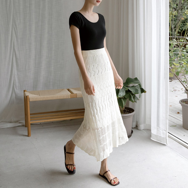 (SK-4042) Skashi Mix Long Knit Skirt