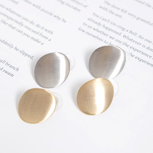 (E-1467) Metal Plate Earrings