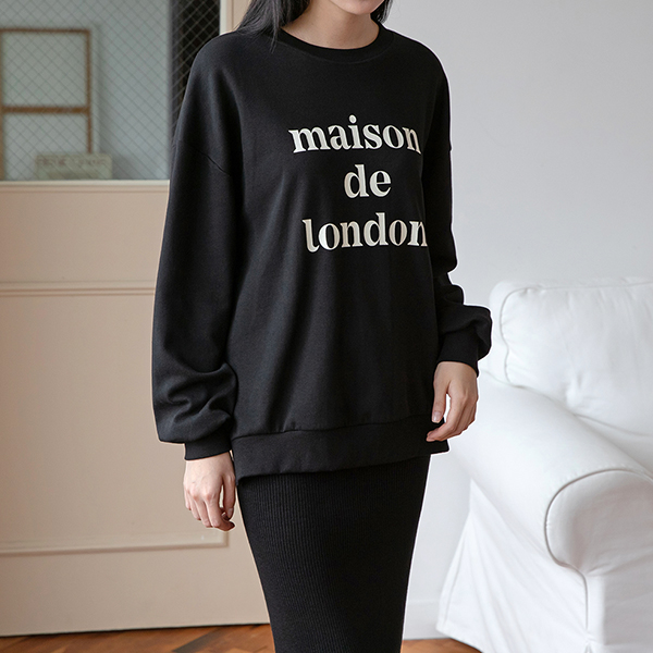 (T-5515) Casual Lettering Man to Man Tee