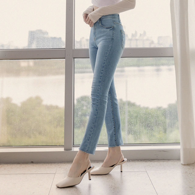 (N-PT-4367)EDEW S002 Slim Straight Denim Pants