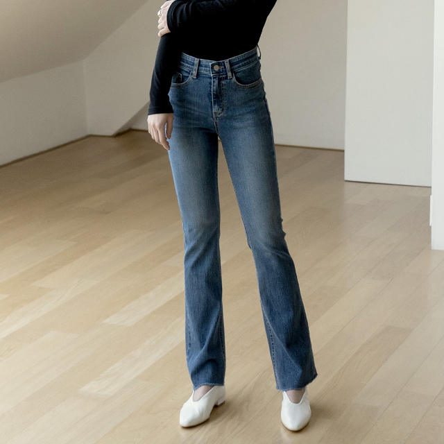 (N-PT-4370)EDEW B003 Slim Bootcut Denim Pants