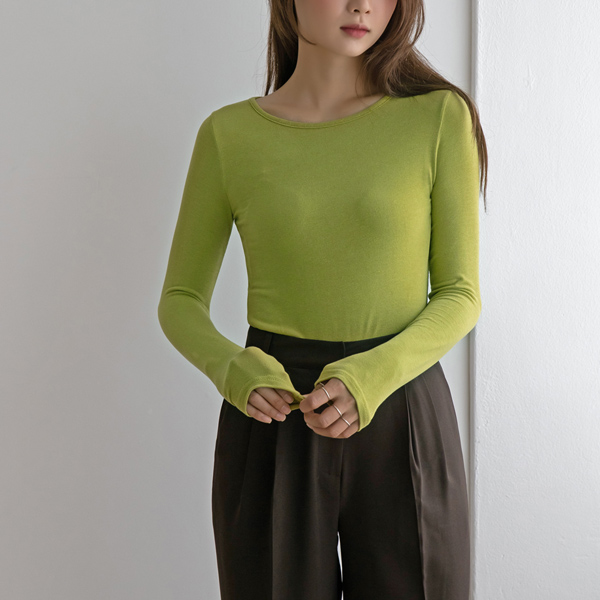 (T-5512) Slim wide neck tee