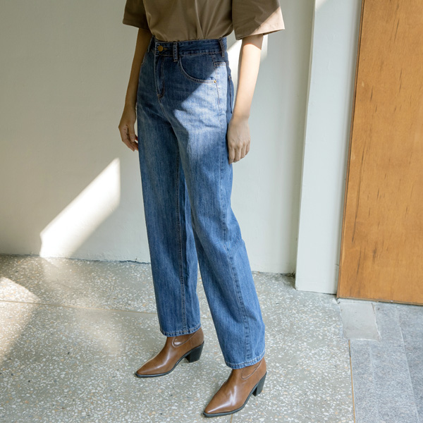 (PT-4392) Boyfit Wide Denim Pants