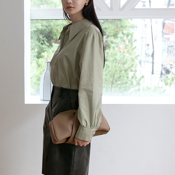 (BL-3570) Big collar sleeve volume blouse