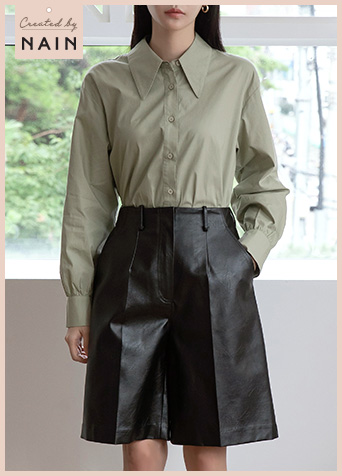 (BL-3570) Big collar sleeve volume blouse Korea