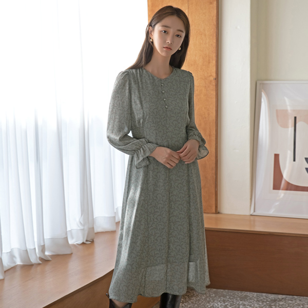 (OP-5302) Floral mood button one-piece