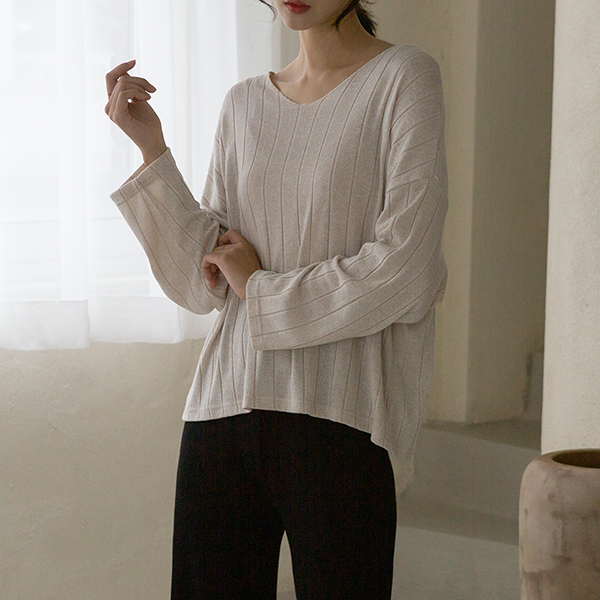 (T-5558) Modern Light V-Neck Knit Korea