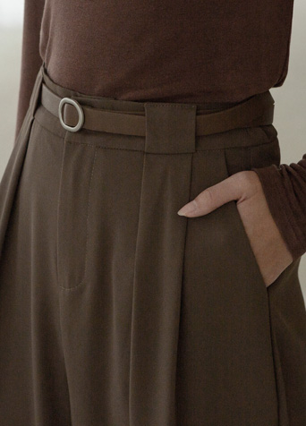 (T-5512) Slim wide neck tee Korea