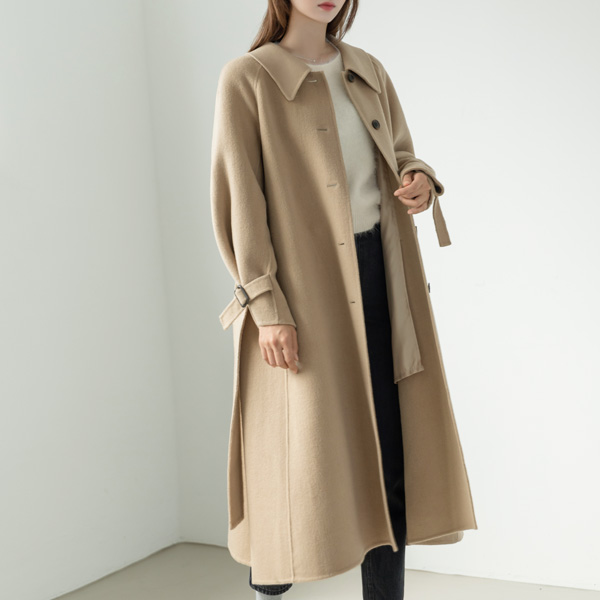 (CT-1311) Wool Raglan Single Handmade Coat S