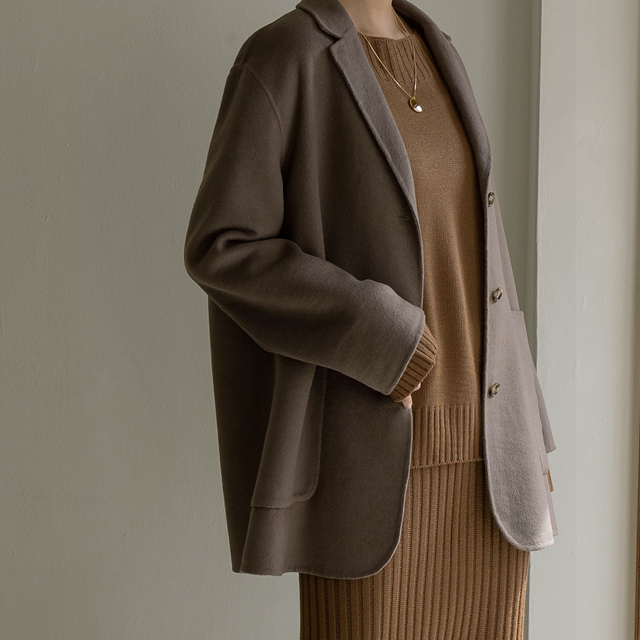 (JK-2240) Wool Overfit Handmade Single Jacket