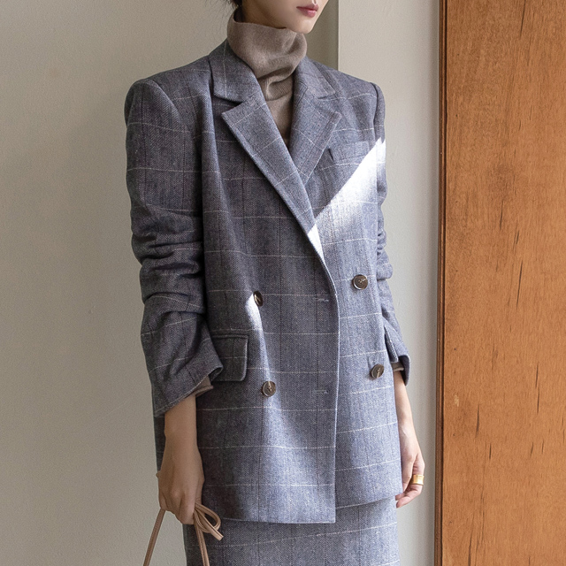 (JK-2292) Herringbone Set-up Overfit Jacket