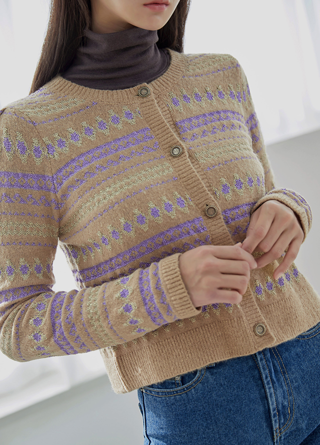 (T-5451) Metal Half Neck Golji Knit Korea