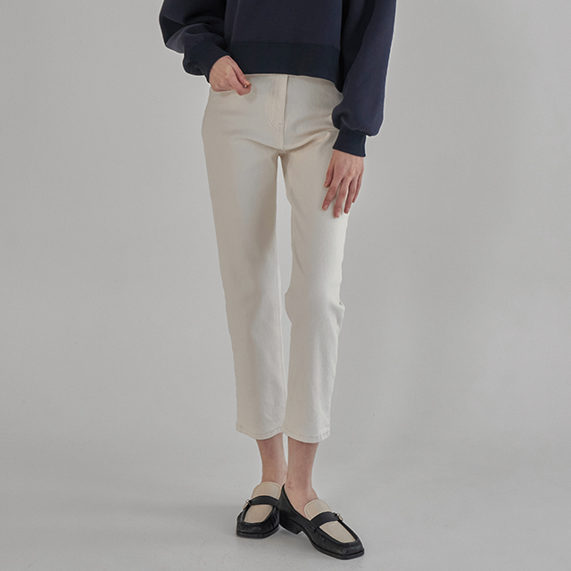 (PT-4316) Straight fit brushed denim pants