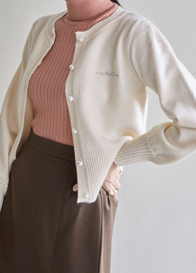 (SK-4155) Modern Slit Back Banding Skirt Korea