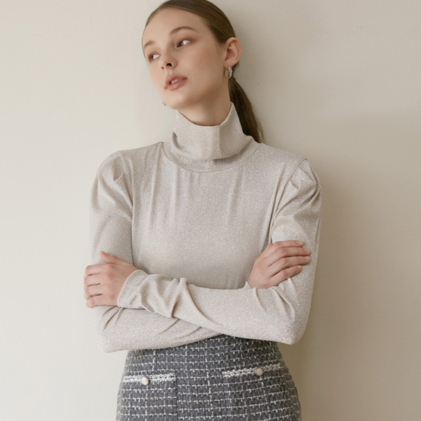 (T-5453) Metal Shirring Neck Polarity