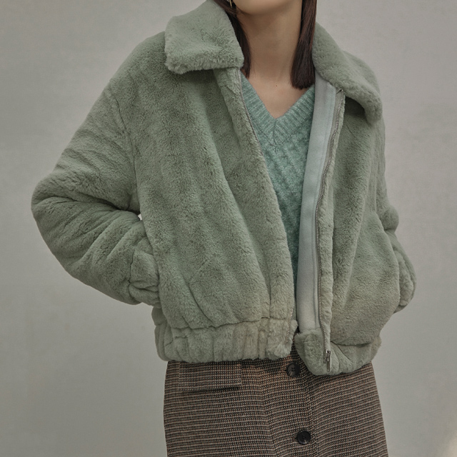 (JK-2286) Blue Jean Fur Jacket