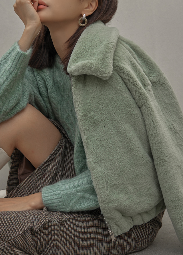 (NT-6358) Fisherman Wide V-Neck Knit Korea