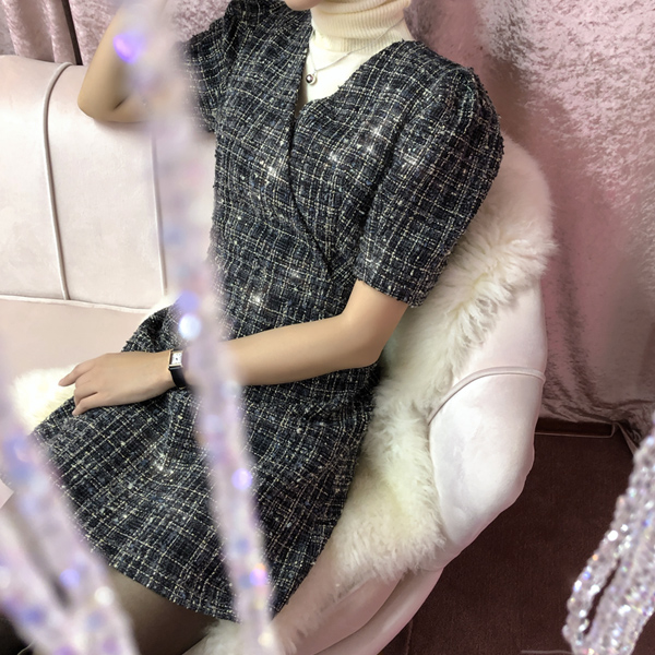 (OP-5245) Puff Tweed Mini One Piece