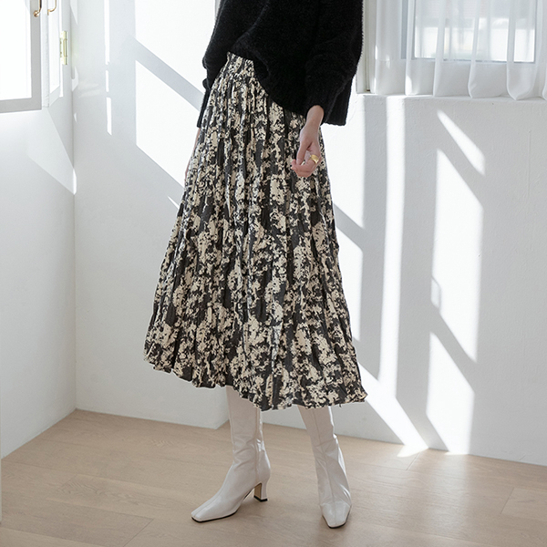 (SK-4179) Unique Illustration Banding Skirt