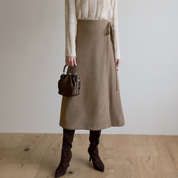 (SK-4207) Soft A-line wrap skirt